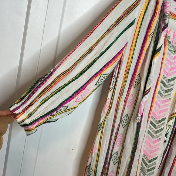 Velvet by Graham & Spencer Pink and Green Patterned long kaftan dress - XS - Picture 4 of 8